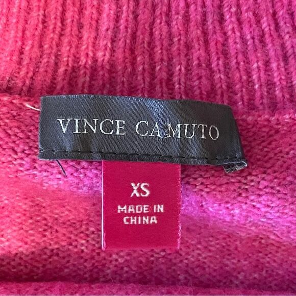 Vince Camuto Fuzzy Long Sleeve Sweater Bright Pink with Yellow Heart Size XS - Picture 4 of 10